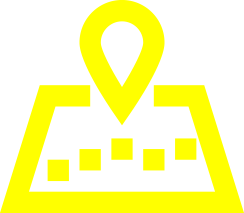 Gelbes Icon mit einem stilisierten offenen Buch und einem Hammer.